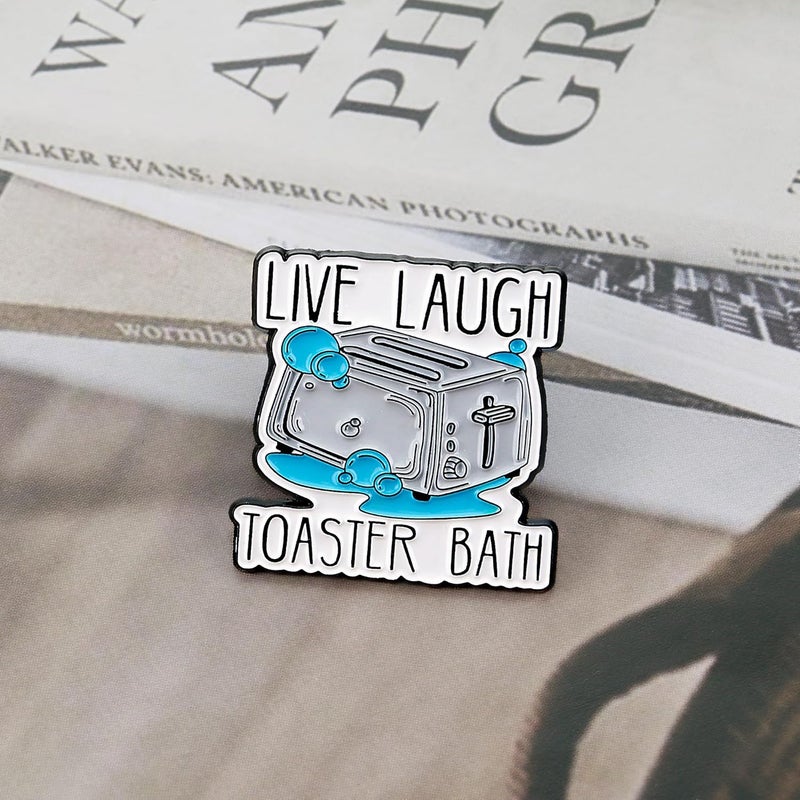 DAYANEY Enamel Pins for Backpacks, Ello Worm Anime Pins，Live Laugh Toaster Bath Vintage Brooches and Pin for Women as Funny Hat Vintage Pin for Adults Bags, Cool Duck Brooch for Women Fashion - Image 5